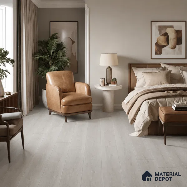 HDF Burlington Oak Laminate Wood Floor 48 x 8 inch - 8 mm | LF 00322 E | 20 Years Warranty AC4 Grade | 12 Hours+ Water Resistance | DIY Uniclic Installation | Suitable For Living Room, Bedroom & Office | 10 Plank Variations