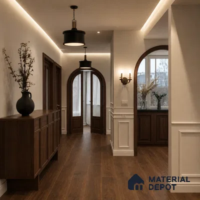 HDF Vita Barrel Oak Laminate Wood Floor 48 x 8 inch - 8 mm | LF 00322 F | 20 Years Warranty AC4 Grade | 12 Hours+ Water Resistance | DIY Uniclic Installation | Suitable For Living Room, Bedroom & Office | 10 Plank Variations