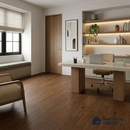HDF Vita Barrel Oak Laminate Wood Floor 48 x 8 inch - 8 mm | LF 00322 F | 20 Years Warranty AC4 Grade | 12 Hours+ Water Resistance | DIY Uniclic Installation | Suitable For Living Room, Bedroom & Office | 10 Plank Variations