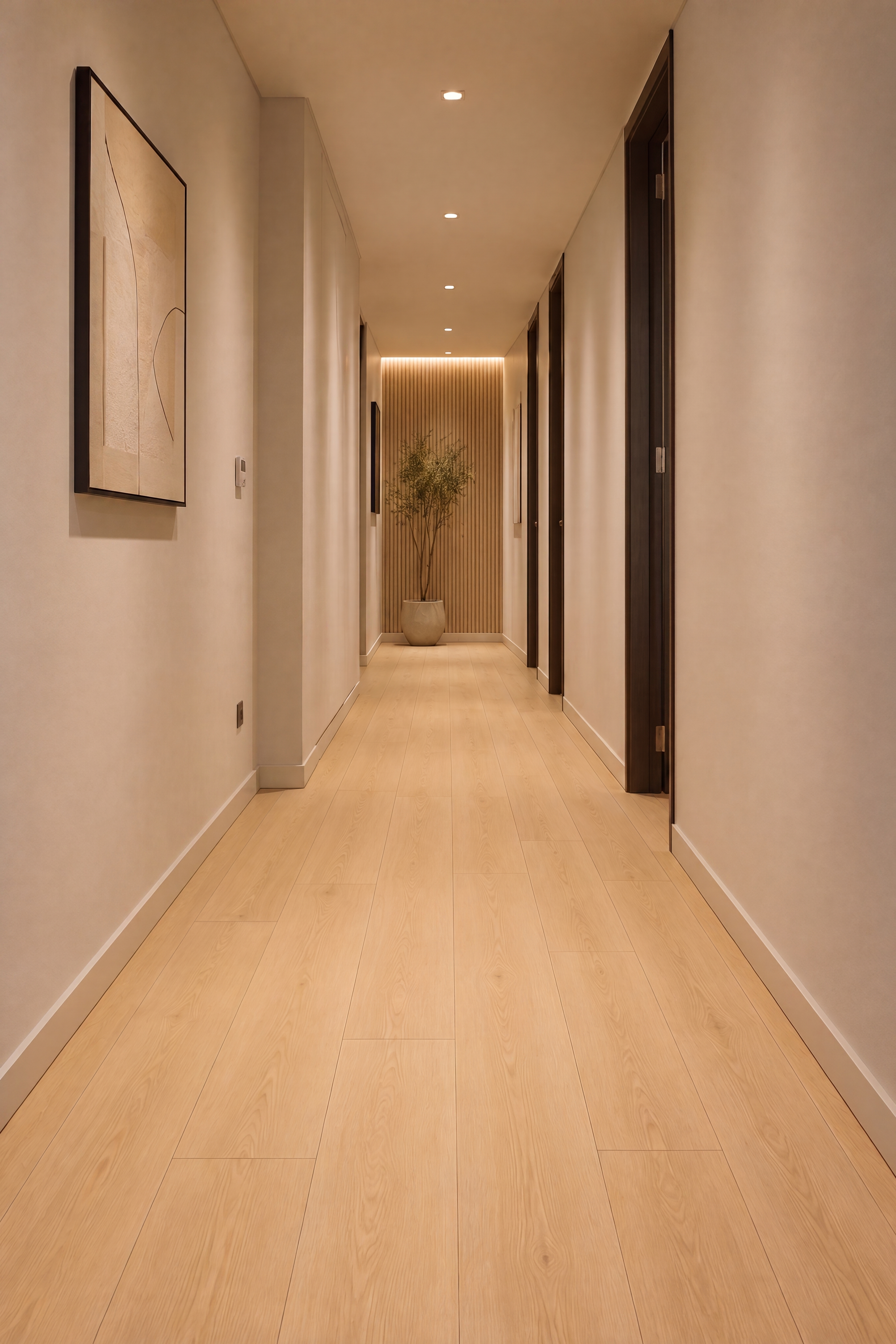 HDF Caramel Drizzle Laminate Wood Floor 48 x 9 inch - 8 mm | LF 00324 B | 20 Years Warranty AC4 Grade | 12 Hours+ Water Resistance | DIY Uniclic Installation | Suitable For Living Room, Bedroom & Office | 10 Plank Variations