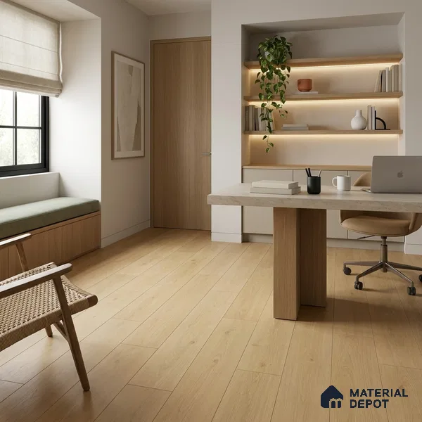 HDF Laminate Wood Floor AC4 Grade LF 00324 E Panorama Heather Mist 48 x 9 inch (1215x240 mm) - 8 mm | Aqua Protect 12 Hours Water Resistance | Anti Static and Stain Resistant | 0.5 mm V Groove | Wood Embossed Surface | Uniclic Installation | 10 Plank Variations