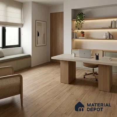 HDF Laminate Wood Floor AC4 Grade LF 00323 D Panorama Toasted Almond 48 x 9 inch (1215x240 mm) - 8 mm | Aqua Protect 12 Hours Water Resistance | Anti Static and Stain Resistant | 0.5 mm V Groove | Wood Embossed Surface | Uniclic Installation | 10 Plank Variations