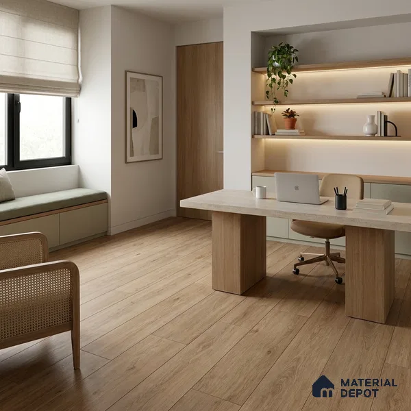 HDF Laminate Wood Floor AC4 Grade LF 00323 D Panorama Toasted Almond 48 x 9 inch (1215x240 mm) - 8 mm | Aqua Protect 12 Hours Water Resistance | Anti Static and Stain Resistant | 0.5 mm V Groove | Wood Embossed Surface | Uniclic Installation | 10 Plank Variations