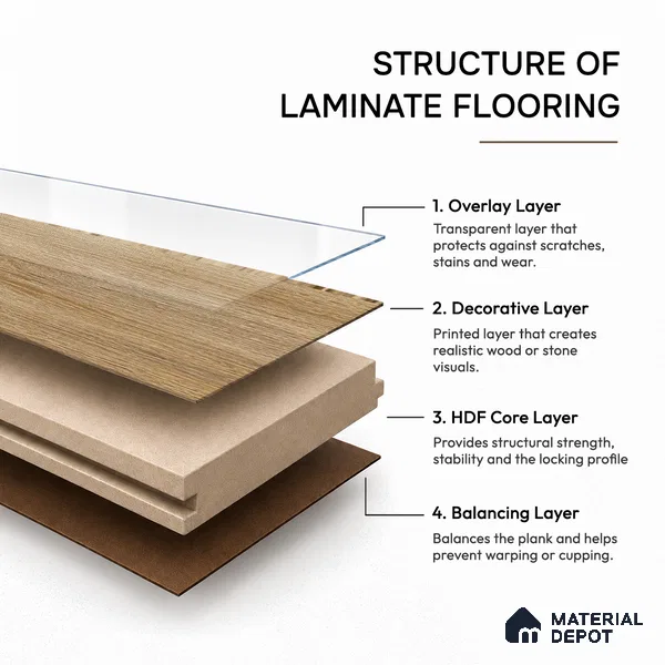 HDF Laminate Wood Floor AC4 Grade LF 00323 D Panorama Toasted Almond 48 x 9 inch (1215x240 mm) - 8 mm | Aqua Protect 12 Hours Water Resistance | Anti Static and Stain Resistant | 0.5 mm V Groove | Wood Embossed Surface | Uniclic Installation | 10 Plank Variations