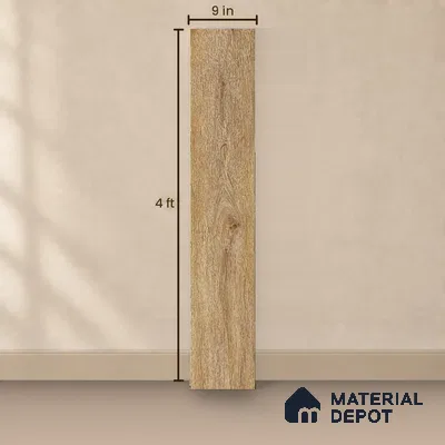 HDF Laminate Wood Floor AC4 Grade LF 00323 D Panorama Toasted Almond 48 x 9 inch (1215x240 mm) - 8 mm | Aqua Protect 12 Hours Water Resistance | Anti Static and Stain Resistant | 0.5 mm V Groove | Wood Embossed Surface | Uniclic Installation | 10 Plank Variations