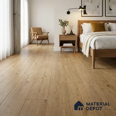 HDF Laminate Wood Floor AC4 Grade LF 00323 D Panorama Toasted Almond 48 x 9 inch (1215x240 mm) - 8 mm | Aqua Protect 12 Hours Water Resistance | Anti Static and Stain Resistant | 0.5 mm V Groove | Wood Embossed Surface | Uniclic Installation | 10 Plank Variations