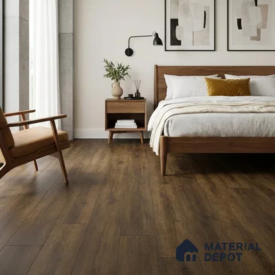 HDF Real Groove Laminate Wood Floor AC5 Grade LF 00326 C Riservia Charcoal 48 x 7 inch (1216x168 mm) - 8 mm | Aqua Protect 12 Hours Water Resistance | Anti Static and Stain Resistant | 0.5 mm V Groove | Real Wood Touch Surface | Uniclic Installation | 14 Plank Variations | 20 Years Warranty | EIR Surface