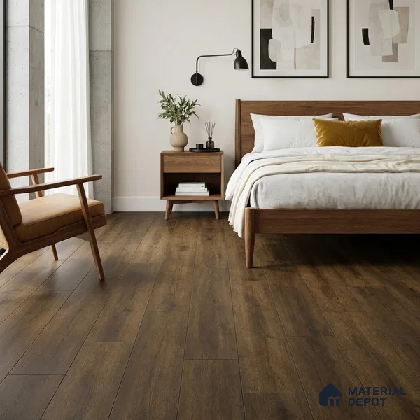 HDF Real Groove Laminate Wood Floor AC5 Grade LF 00326 C Riservia Charcoal 48 x 7 inch (1216x168 mm) - 8 mm | Aqua Protect 12 Hours Water Resistance | Anti Static and Stain Resistant | 0.5 mm V Groove | Real Wood Touch Surface | Uniclic Installation | 14 Plank Variations | 20 Years Warranty | EIR Surface