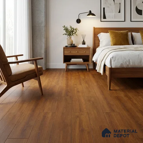 HDF Rosette Laminate Wood Floor 48 x 7 inch - 8 mm | LF 00326 D | 20 Years Warranty AC5 Grade | 12 Hours+ Water Resistance | DIY Uniclic Installation | Suitable For Living Room, Bedroom & Office | 14 Plank Variations