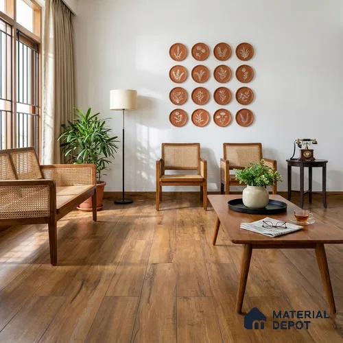 HDF Real Groove Embossed Laminate Wood Floor AC5 Grade LF 00329 B Robust Organic 48 x 8 inch (1216x197 mm) - 8 mm | Aqua Protect 12 Hours Water Resistance | Anti Static and Stain Resistant | 0.5 mm V Groove | Real Wood Touch Surface | Uniclic Installation | 14 Plank Variations | 20 Years Warranty | EIR Surface