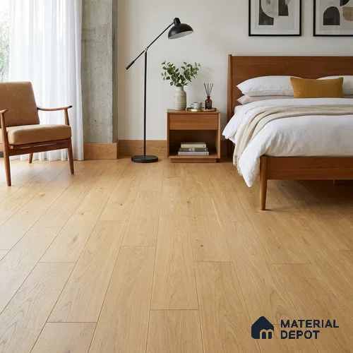 Solid Hardwood Floor SF 00003 D Real Wood Surface White Oak (Natural Oak) 36 x 5 inch (910x125 mm) - 18 mm | UV Coating