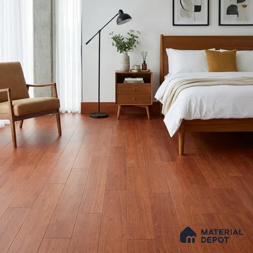 Solid Hardwood Floor SF 00003 E Real Wood Surface Teak 36 x 5 inch (910x125 mm) - 18 mm | UV Coating