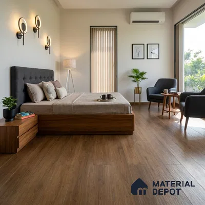 WPC Laminate Wood Floor LF 00351 9.5 ft x 5.4 inch (2900x138 mm) - 23 mm | Matt Brushed | Circular Hollow Decking