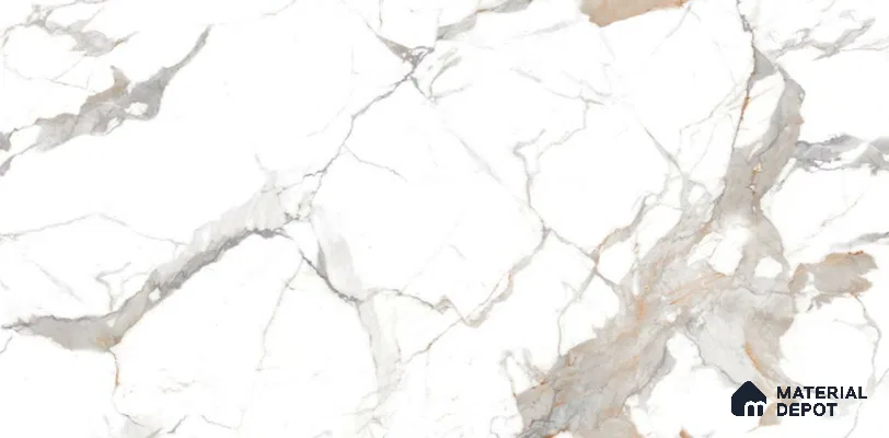 TL 02185 1 Carrara White 4 ft x 2 ft Polished Finish Endless Glazzed Vitrified Wall & Floor Tile - 9 mm (Random 4)