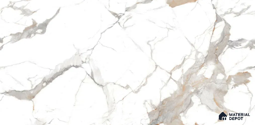 TL 02185 1 Carrara White 4 ft x 2 ft Polished Finish Endless Glazzed Vitrified Wall & Floor Tile - 9 mm (Random 4)