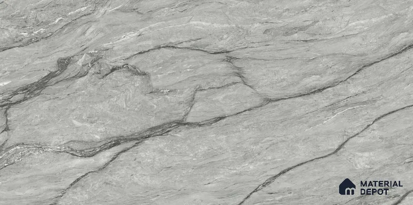 TL 02203 1 Demon Grey 4 ft x 2 ft Glossy Finish Vitrified Tile - 9 mm (Random 5)