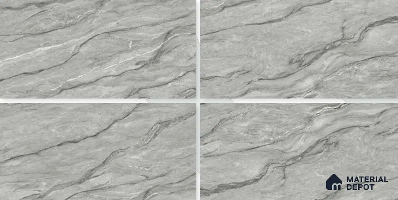 TL 02203 1 Demon Grey 4 ft x 2 ft Glossy Finish Vitrified Tile - 9 mm (Random 5)