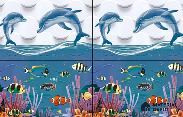 TL 05792 B Platinum Highlighter 2 450x300 mm Glossy Finish Ceramic Wall Tile - 7 mm