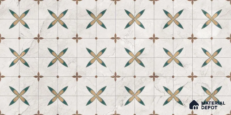 Patterned Wall Tile TL 12309 B Citroen Bolgheri Decor Endless 4 ft x 2 ft Royal Velvet Finish Vitrified Tile - 9 mm | 1 Random Design