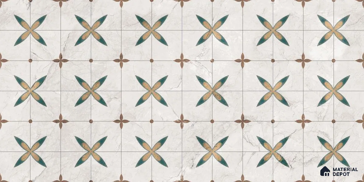 Patterned Wall Tile TL 12309 B Citroen Bolgheri Decor Endless 4 ft x 2 ft Royal Velvet Finish Vitrified Tile - 9 mm | 1 Random Design
