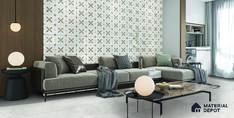 Patterned Wall Tile TL 12309 B Citroen Bolgheri Decor Endless 4 ft x 2 ft Royal Velvet Finish Vitrified Tile - 9 mm | 1 Random Design