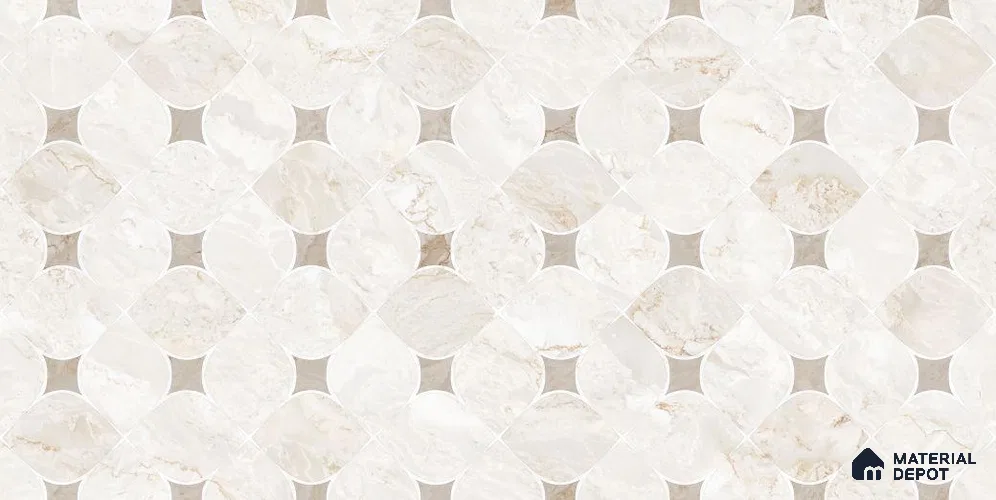Patterned Wall Tile TL 12312 B Karnis Carrara Decor 4 ft x 2 ft Royal Velvet Finish Vitrified Tile - 9 mm | 1 Random Design