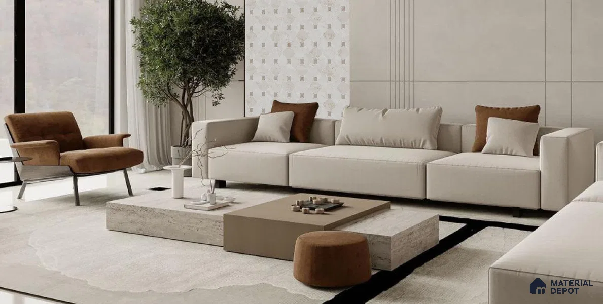 Patterned Wall Tile TL 12312 B Karnis Carrara Decor 4 ft x 2 ft Royal Velvet Finish Vitrified Tile - 9 mm | 1 Random Design