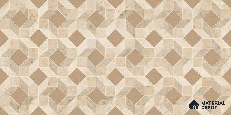 Patterned Wall Tile TL 12314 B Taj Orra Decor Endless 4 ft x 2 ft Royal Velvet Finish Vitrified Tile - 9 mm | 1 Random Design