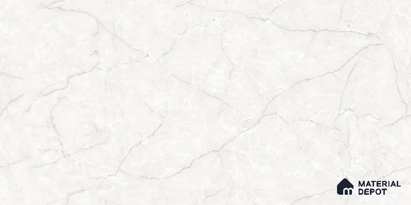 Marble Floor & Wall Tile TL 12303 Ather White Endless 4 ft x 2 ft Glossy Carving Finish Vitrified Tile - 9 mm | 3 Random Design