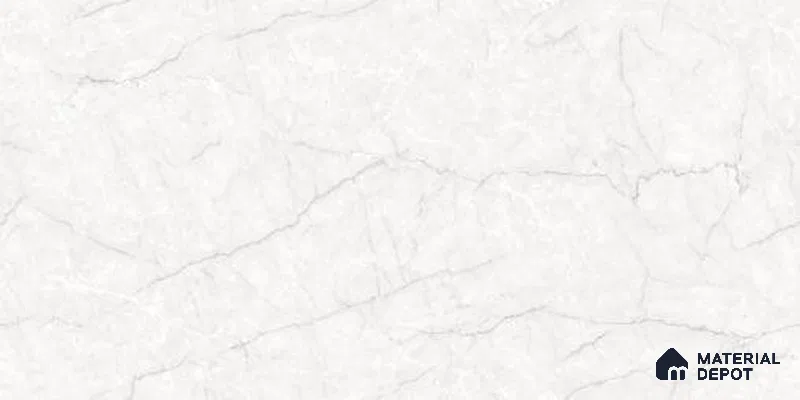 Marble Floor & Wall Tile TL 12303 Ather White Endless 4 ft x 2 ft Glossy Carving Finish Vitrified Tile - 9 mm | 3 Random Design