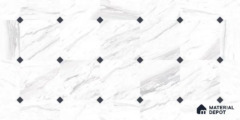 Patterned Floor & Wall Tile TL 12307 B Taj Marble WT Endless 4 ft x 2 ft Glossy Carving Finish Vitrified Tile - 9 mm | 3 Random Design