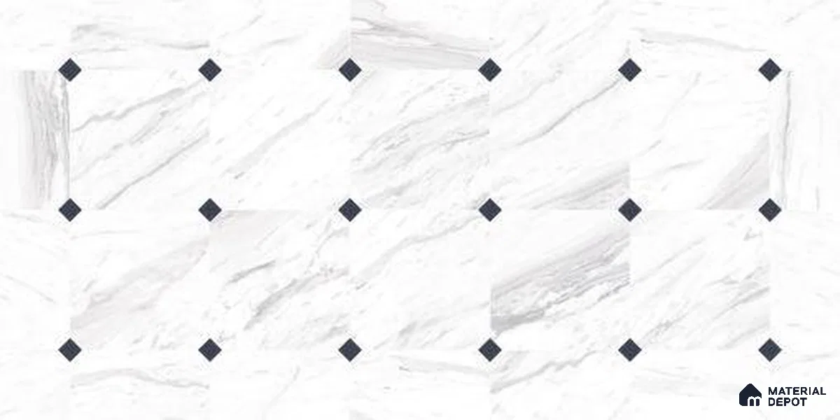Patterned Floor & Wall Tile TL 12307 B Taj Marble WT Endless 4 ft x 2 ft Glossy Carving Finish Vitrified Tile - 9 mm | 3 Random Design