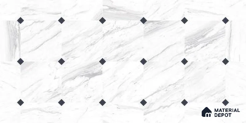 Patterned Floor & Wall Tile TL 12307 B Taj Marble WT Endless 4 ft x 2 ft Glossy Carving Finish Vitrified Tile - 9 mm | 3 Random Design