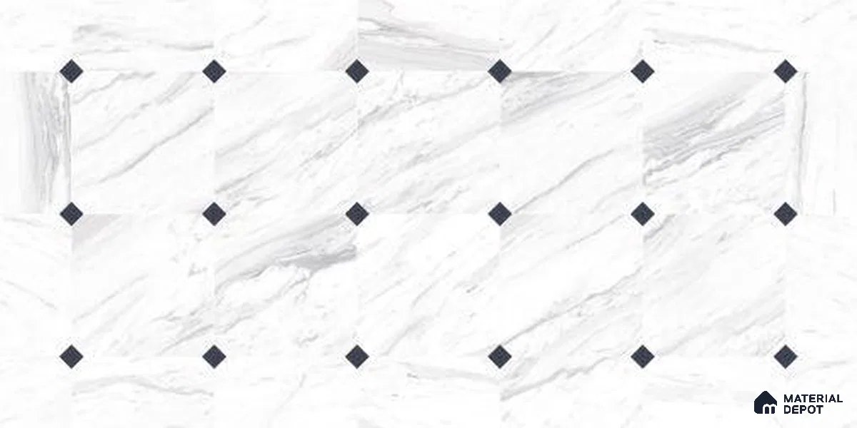 Patterned Floor & Wall Tile TL 12307 B Taj Marble WT Endless 4 ft x 2 ft Glossy Carving Finish Vitrified Tile - 9 mm | 3 Random Design
