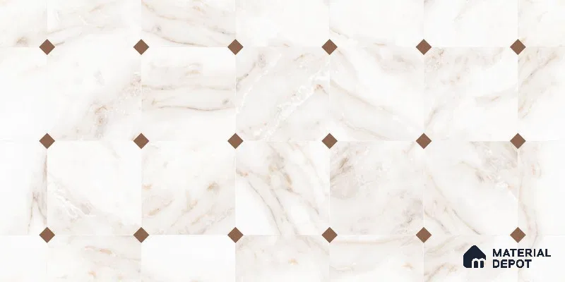 Patterned Floor & Wall Tile TL 12307 Taj Marble CR Endless 4 ft x 2 ft Glossy Carving Finish Vitrified Tile - 9 mm | 3 Random Design
