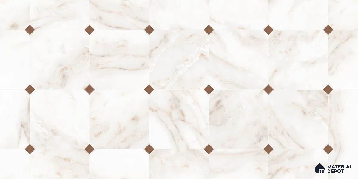 Patterned Floor & Wall Tile TL 12307 Taj Marble CR Endless 4 ft x 2 ft Glossy Carving Finish Vitrified Tile - 9 mm | 3 Random Design