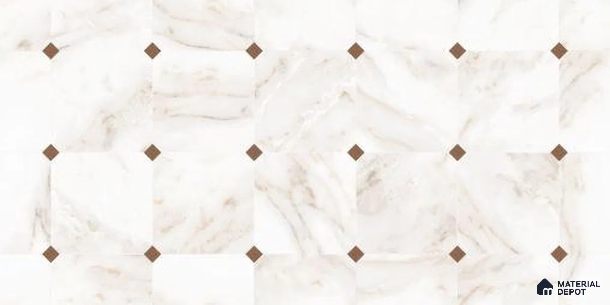 Patterned Floor & Wall Tile TL 12307 Taj Marble CR Endless 4 ft x 2 ft Glossy Carving Finish Vitrified Tile - 9 mm | 3 Random Design