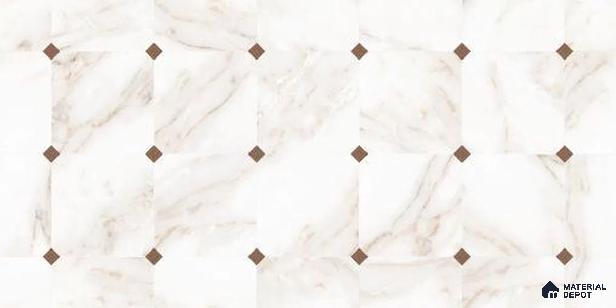Patterned Floor & Wall Tile TL 12307 Taj Marble CR Endless 4 ft x 2 ft Glossy Carving Finish Vitrified Tile - 9 mm | 3 Random Design