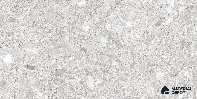 Terrazzo Floor Tile TL 12320 Terrazzo Salt Dark Grey 4 ft x 2 ft Timestone Finish Vitrified Tile - 9 mm | 4 Random Design