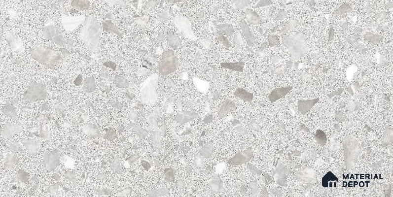 Terrazzo Floor Tile TL 12320 Terrazzo Salt Dark Grey 4 ft x 2 ft Timestone Finish Vitrified Tile - 9 mm | 4 Random Design