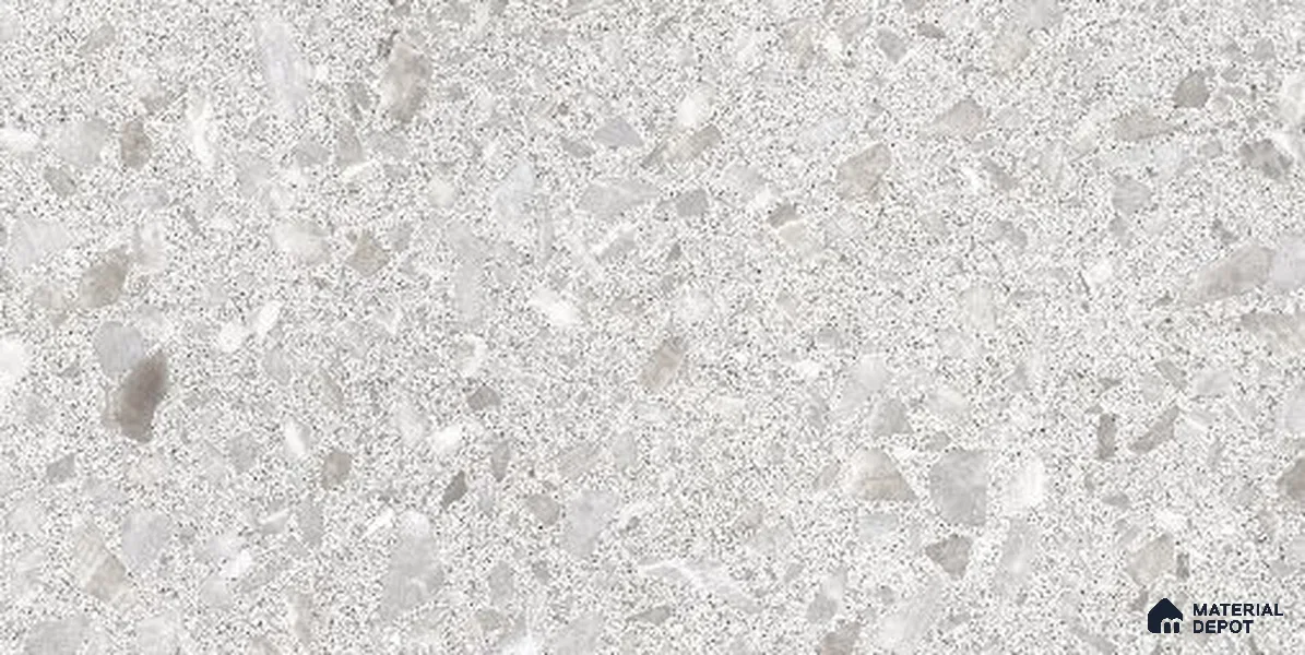 Terrazzo Floor Tile TL 12320 Terrazzo Salt Dark Grey 4 ft x 2 ft Timestone Finish Vitrified Tile - 9 mm | 4 Random Design