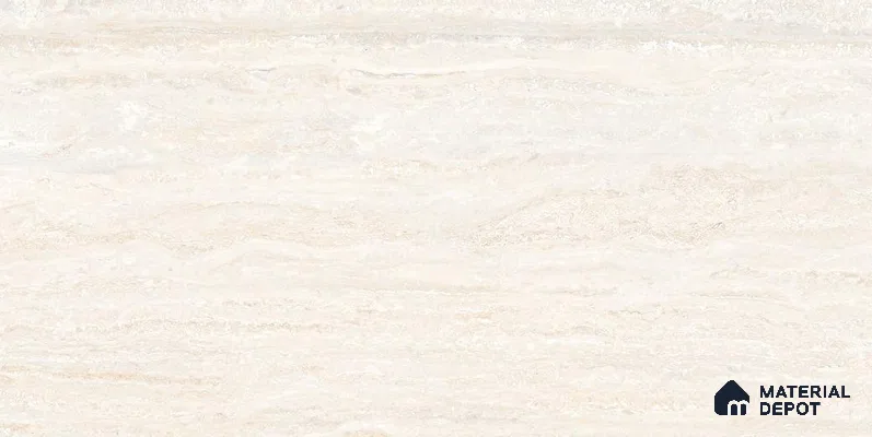 Travertine Floor & Wall Tile TL 12321 Tiburtinus Crema 4 ft x 2 ft Timestone Finish Vitrified Tile - 9 mm | 4 Random Design