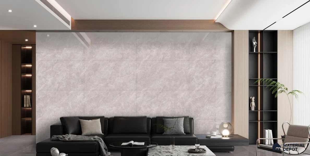 Liner Punch Wall Tile TL 12302 B Silver Snow Liner 4 ft x 2 ft Matt Liner Punch Finish Vitrified Tile - 9 mm | 4 Random Design