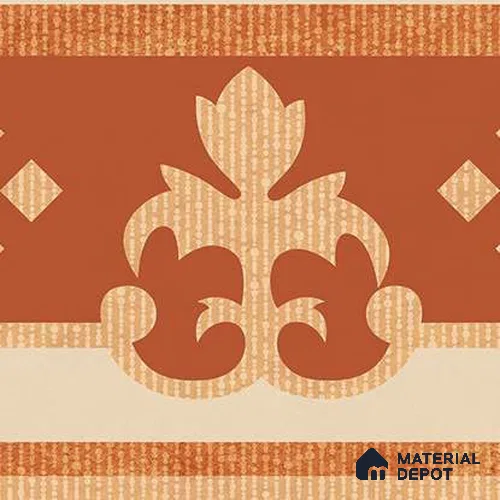 Moroccan  Tile TL 13443 Heritage Amber Border 200x200 mm Matte Finish Vitrified Tile - 8.5 mm