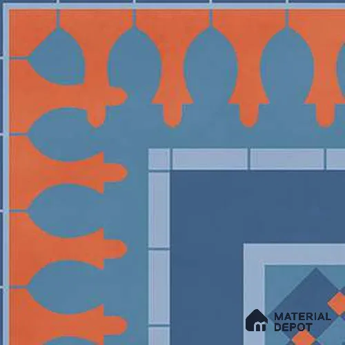 Moroccan  Tile TL 13443 I Heritage Dusty Corner 200x200 mm Matte Finish Vitrified Tile - 8.5 mm | 