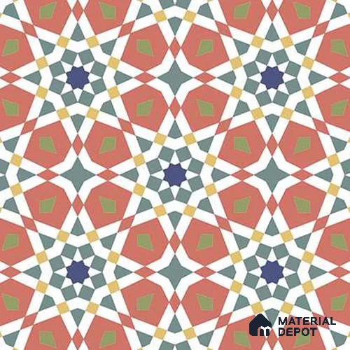 Moroccan  Tile TL 13450 B Velvet Center 200x200 mm Matte Finish Vitrified Tile - 8.5 mm