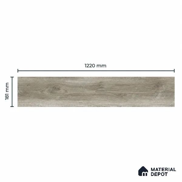 Weathered Grey-Beige Matte Finish 4 ft x 7 inch - 5 mm SPC Flooring | SP 00133 | 15-Year Warranty Click-Lock DIY Installation | Suitable For Kitchen, Living Room & Bedroom