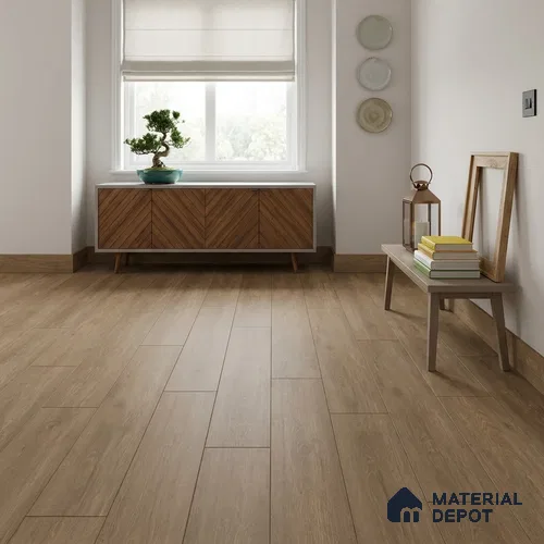 Natural Sand Oak Matte Finish 4 ft x 7 inch - 5 mm SPC Flooring | SP 00099 | 15-Year Warranty Click-Lock DIY Installation | Suitable For Kitchen, Living Room & Bedroom
