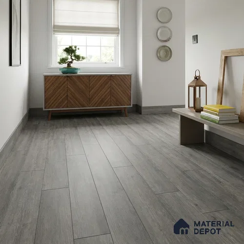 Charcoal Grey Matte Finish 4 ft x 7 inch - 5 mm SPC Flooring | SP 00100 | 15-Year Warranty Click-Lock DIY Installation | Suitable For Kitchen, Living Room & Bedroom
