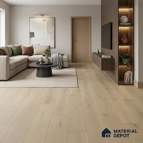 Honey Oak Matte Finish 4 ft x 7 inch - 5 mm SPC Flooring | SP 00134 | 15-Year Warranty Click-Lock DIY Installation | Suitable For Kitchen, Living Room & Bedroom